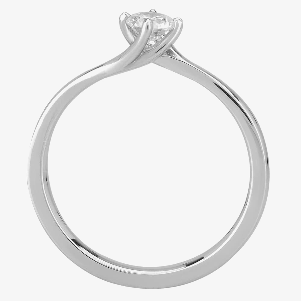 1888 Collection Platinum Brilliant Cut Diamond Solitaire Twist Ring RI-137