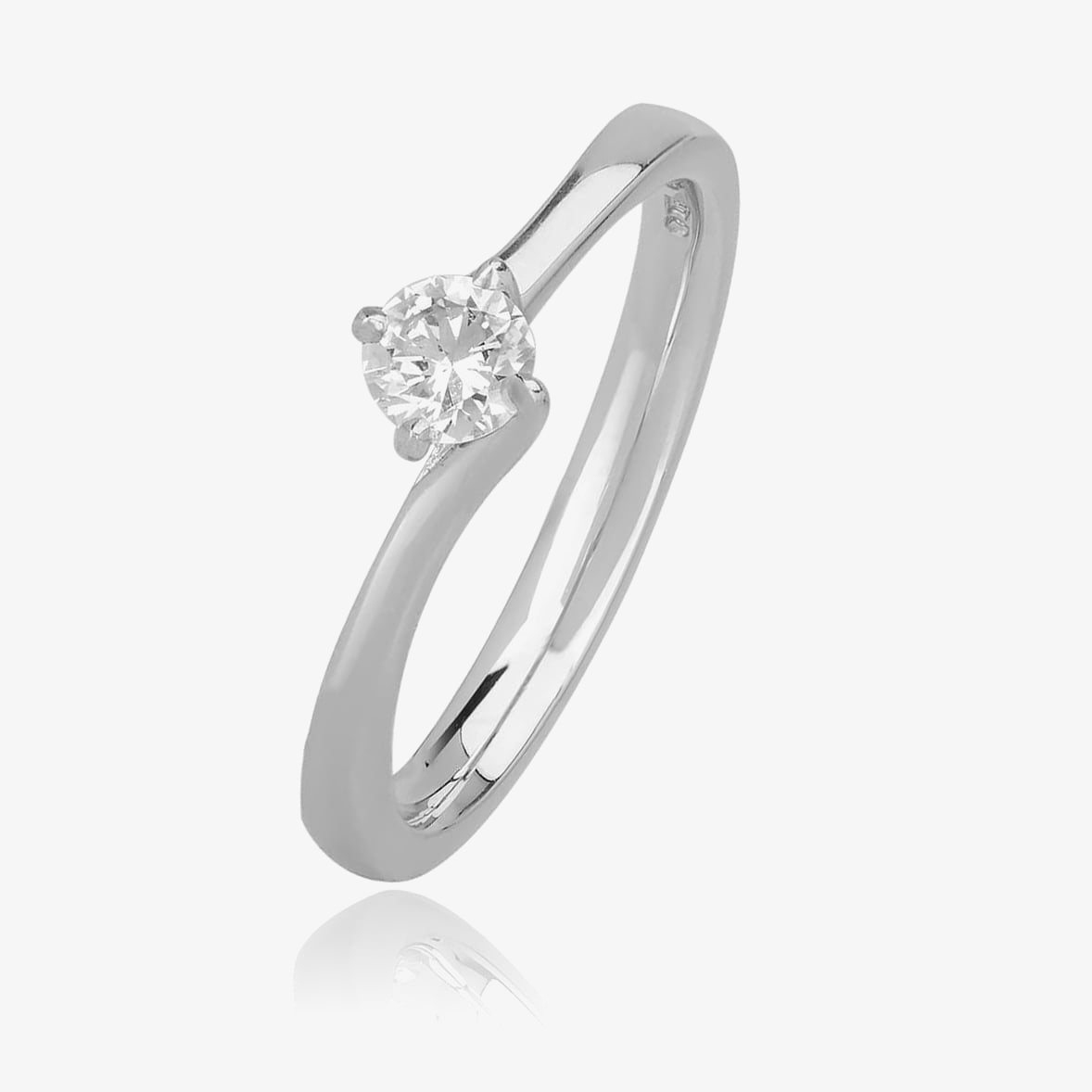 1888 Collection Platinum Brilliant Cut Diamond Solitaire Twist Ring RI-137