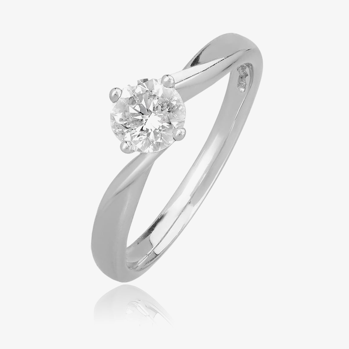 1888 Collection Platinum Brilliant Cut 0.60ct Diamond Solitaire Twist Ring RI-1027
