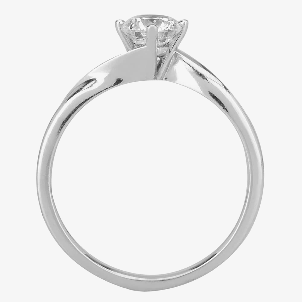 1888 Collection Platinum Brilliant Cut 0.60ct Diamond Solitaire Twist Ring RI-1027