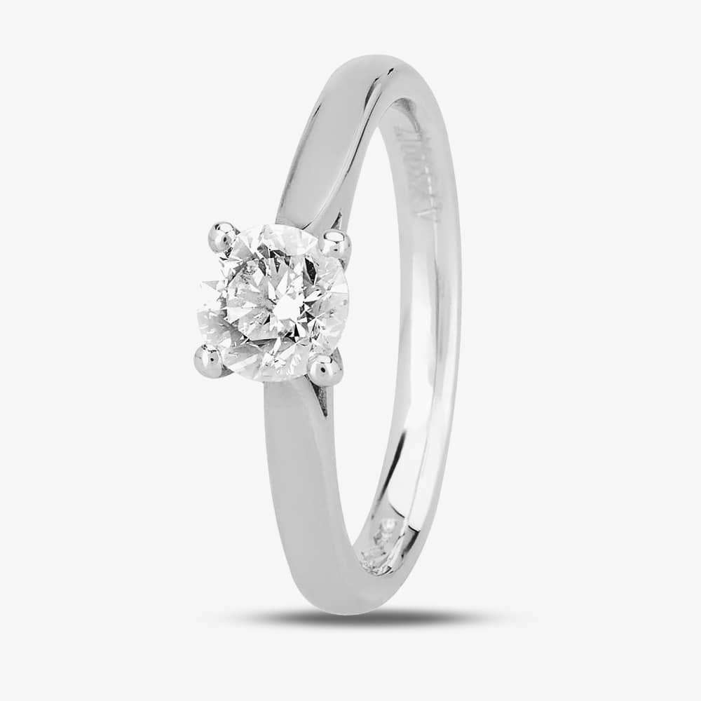 1888 Collection Platinum 0.70ct Brilliant-Cut Classic Diamond Ring RI-2016(.70CT PLUS)- H/SI1/0.71ct