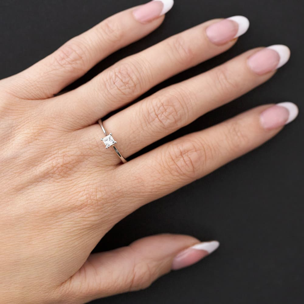 1888 Collection Platinum Princess Cut 0.33ct Diamond Solitaire Ring RI-2022