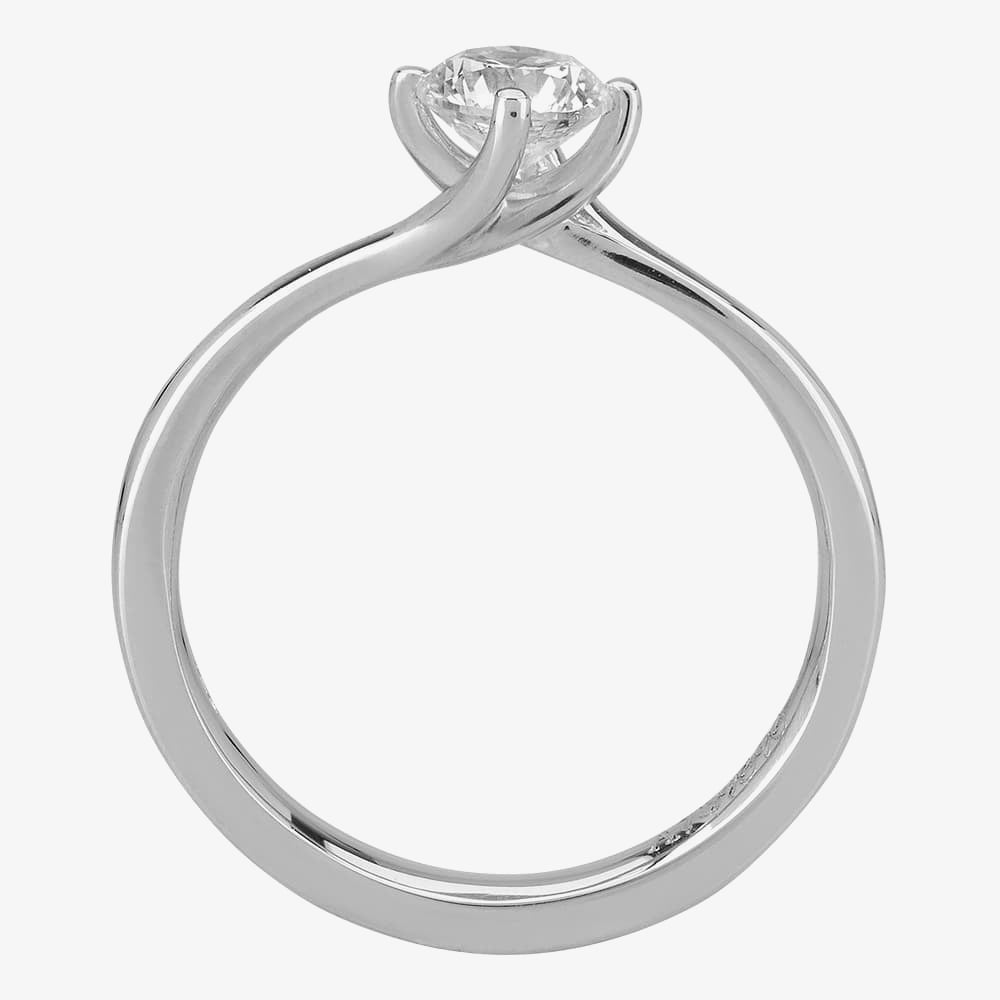1888 Collection Platinum 0.60ct Certificated Brilliant Cut Diamond Twist Solitaire Ring RI-137(.60CT PLUS)