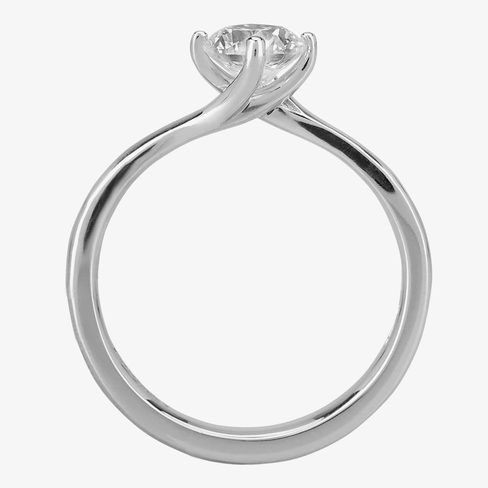 1888 Collection Platinum 0.80ct Certificated Brilliant Cut Diamond Twist Solitaire Ring RI-137(.80CT PLUS)