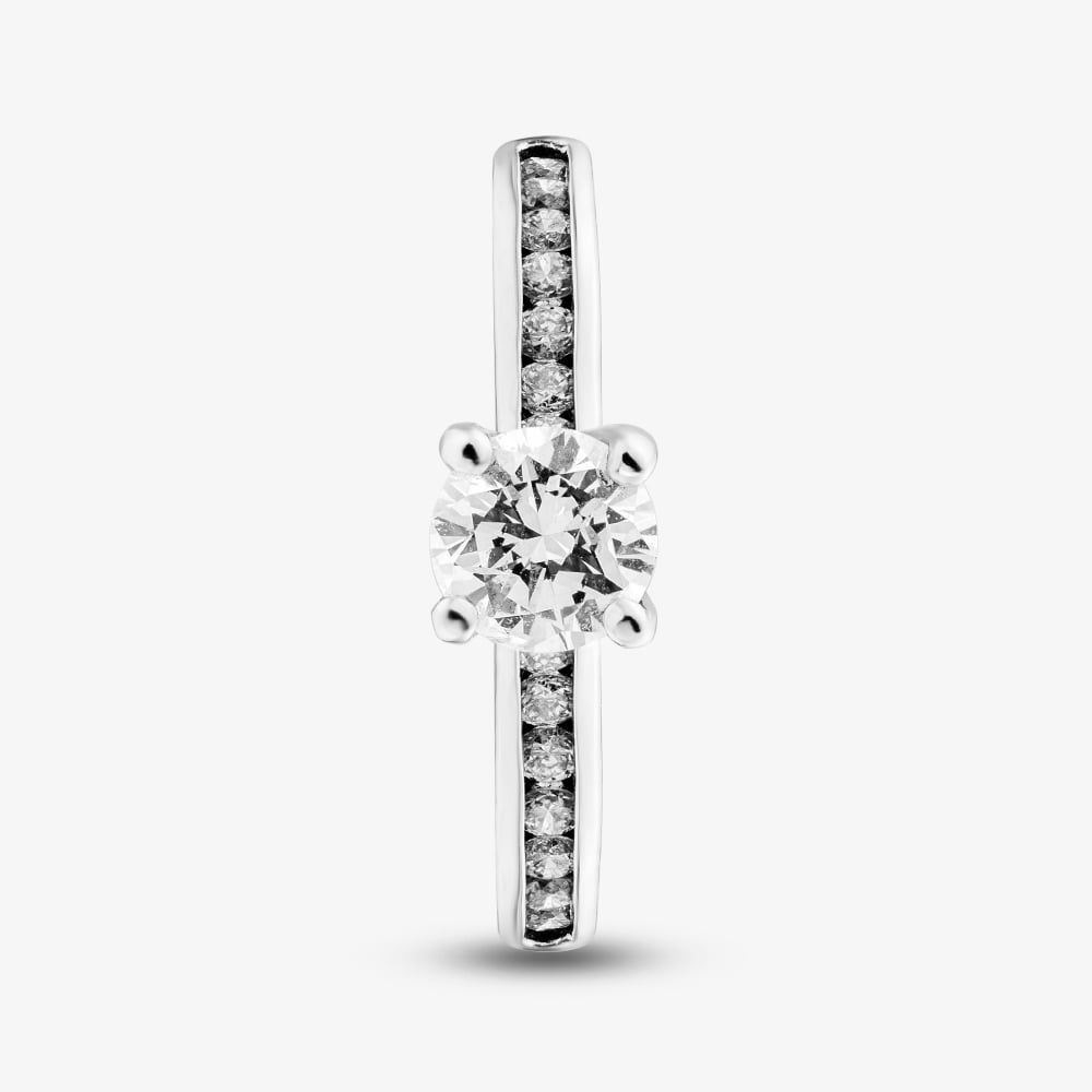 1888 Collection Platinum 0.35ct Certificated Round Cut Diamond Shoulder Set Solitaire Ring RI-138(.33CT PLUS)