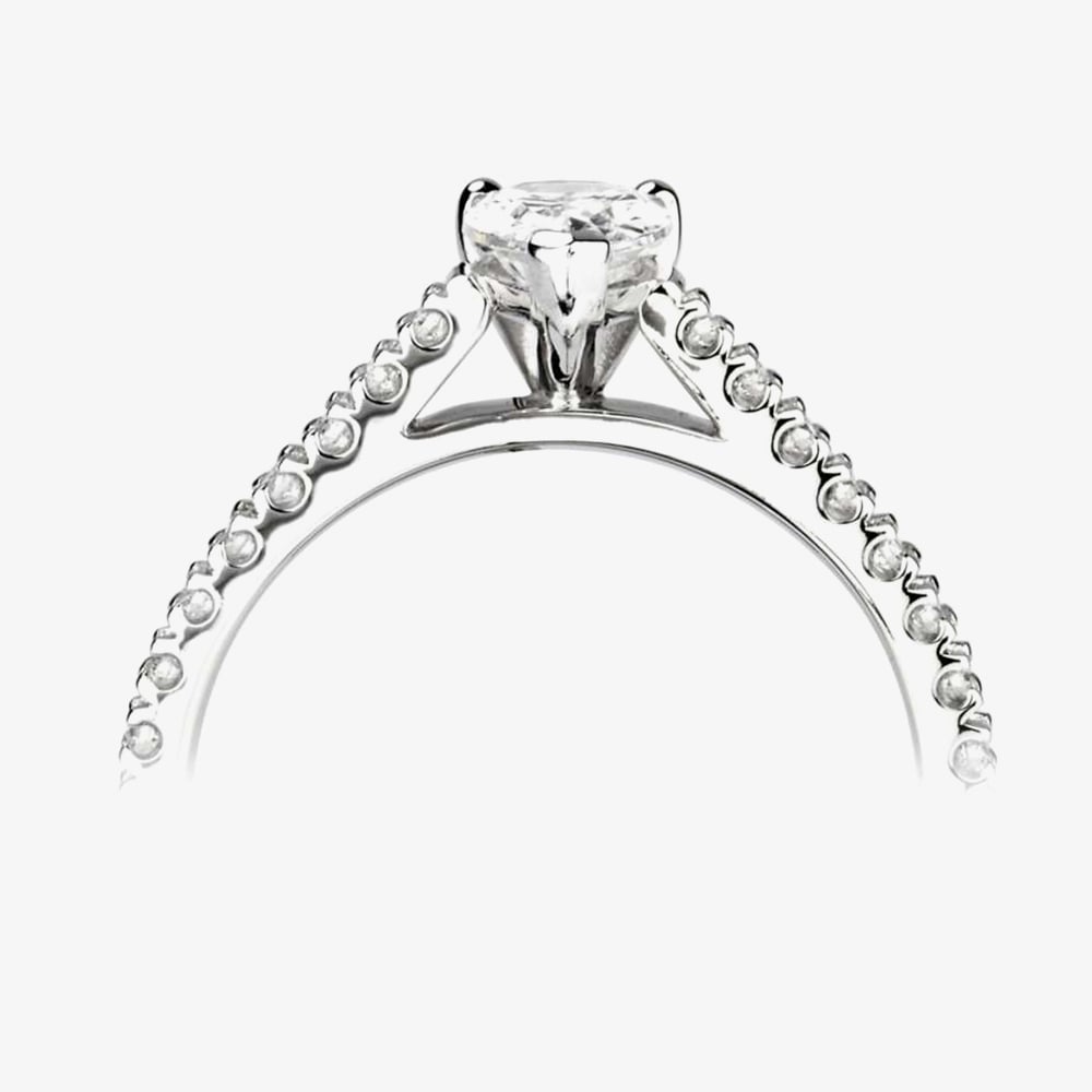 1888 Collection Platinum 0.80ct Certificated Pear Cut Diamond Shoulder Set Solitaire Ring RI-2252(7X5)(.50CT PLUS)