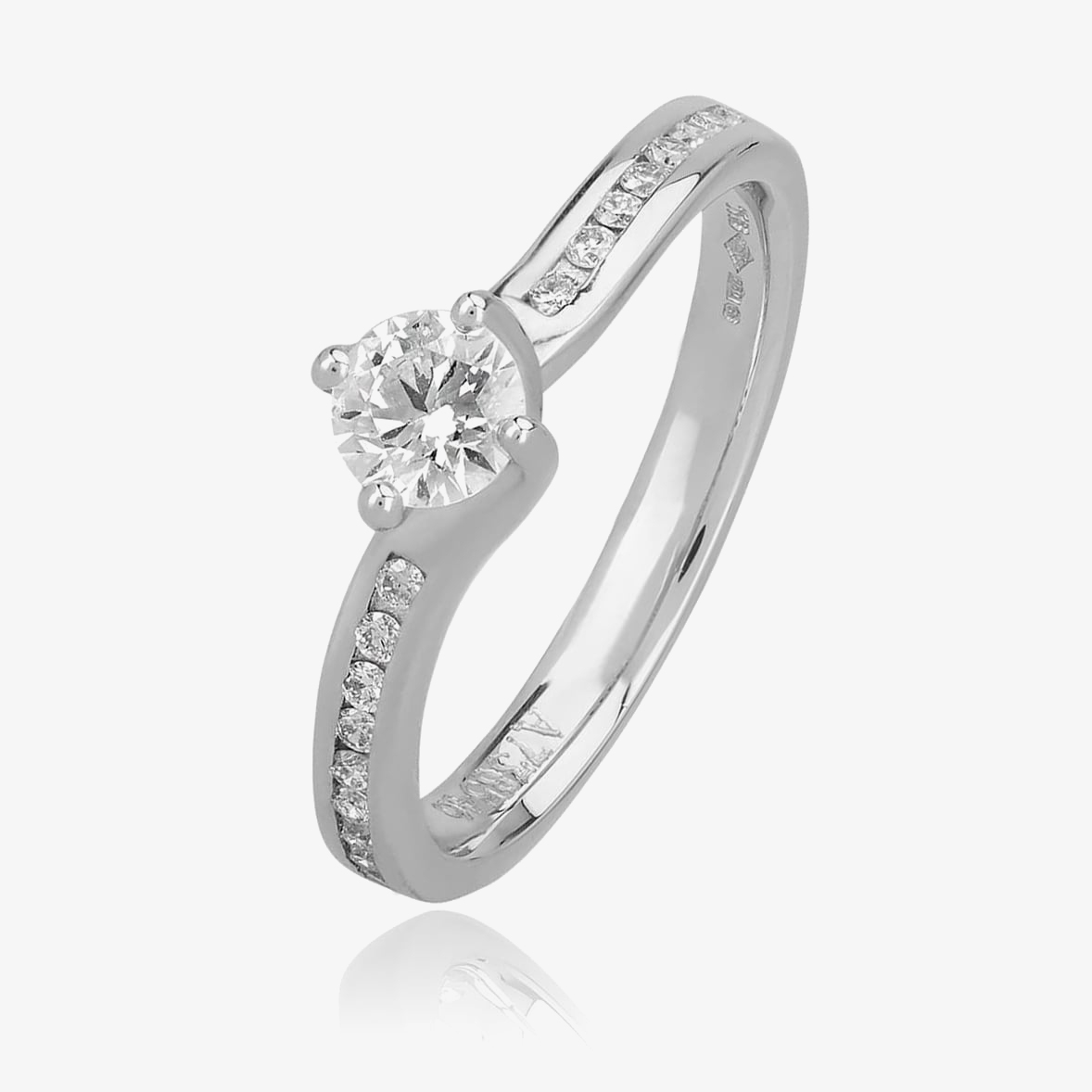 1888 Collection Platinum Brilliant Cut 0.33ct Diamond Shoulder Set Twist Ring RI-1191