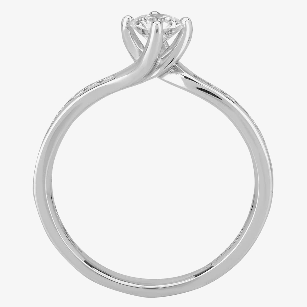 1888 Collection Platinum Brilliant Cut 0.33ct Diamond Shoulder Set Twist Ring RI-1191