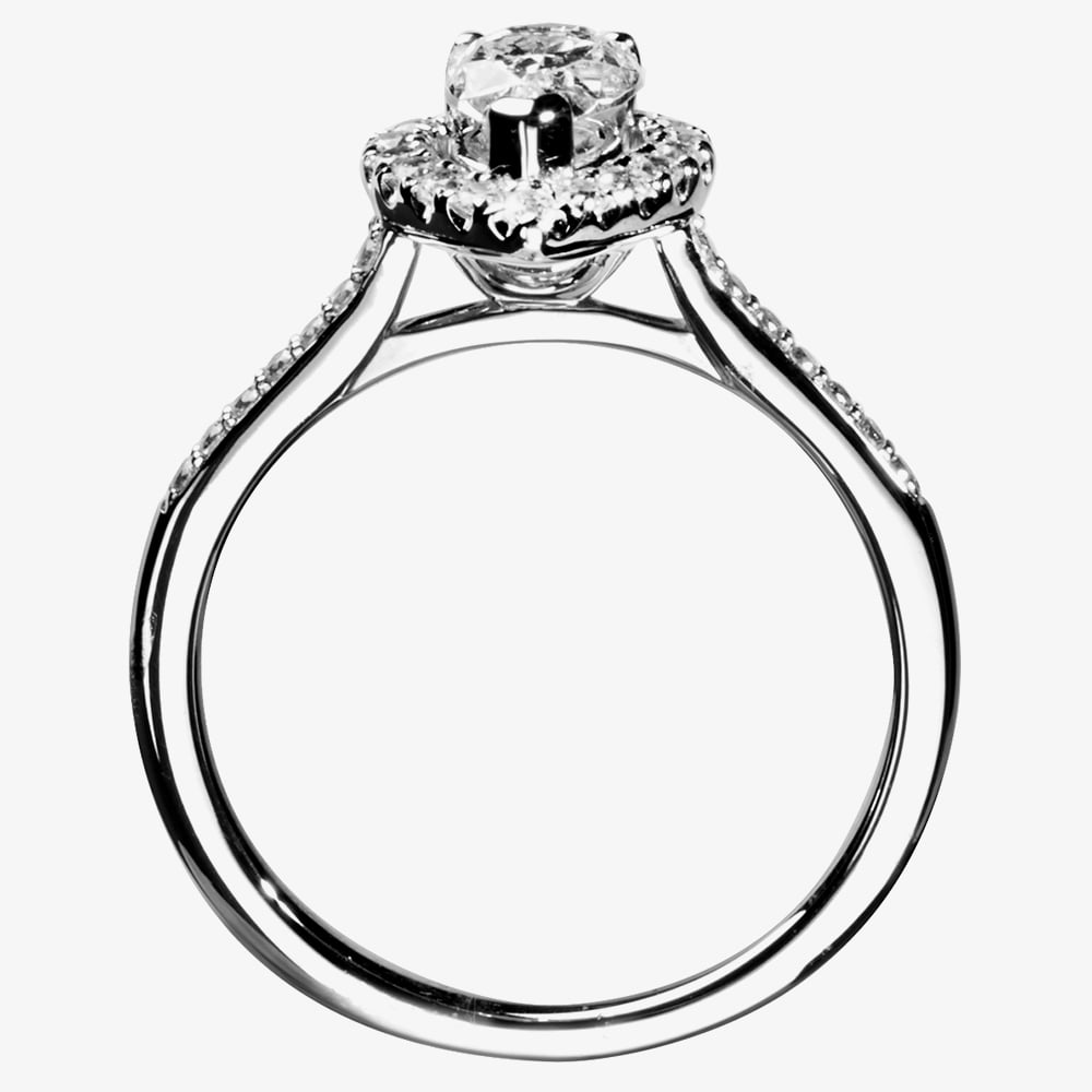 1888 Collection Platinum 1.00ct Certificated Pear Cut Diamond Cluster Ring DSC42(7X5)