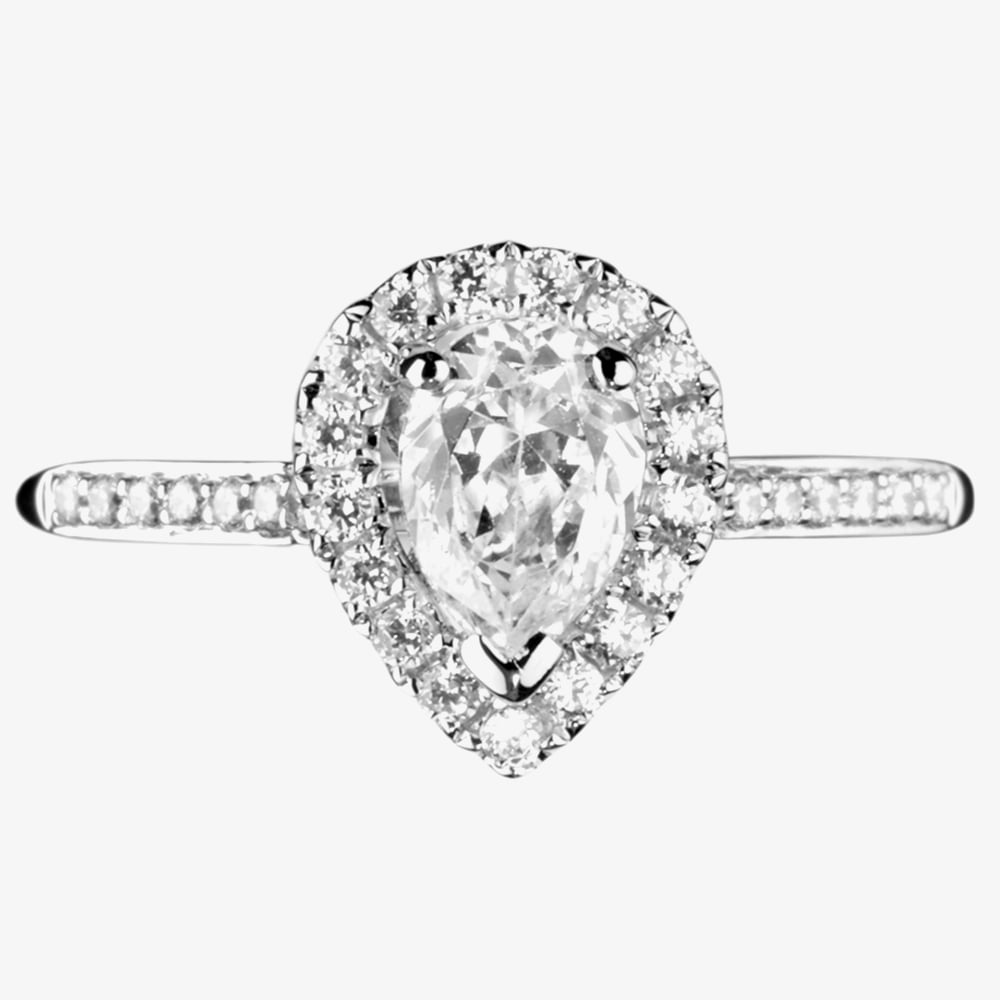 1888 Collection Platinum 1.00ct Certificated Pear Cut Diamond Cluster Ring DSC42(7X5)