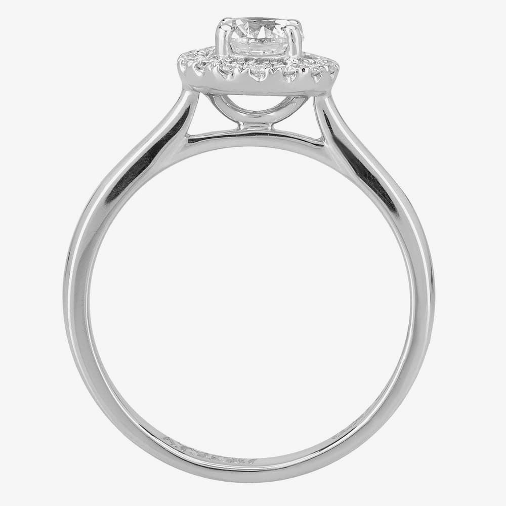 1888 Collection Platinum 0.50ct Certificated Brilliant Cut Diamond Halo Ring DSR21(.33CT PLUS)