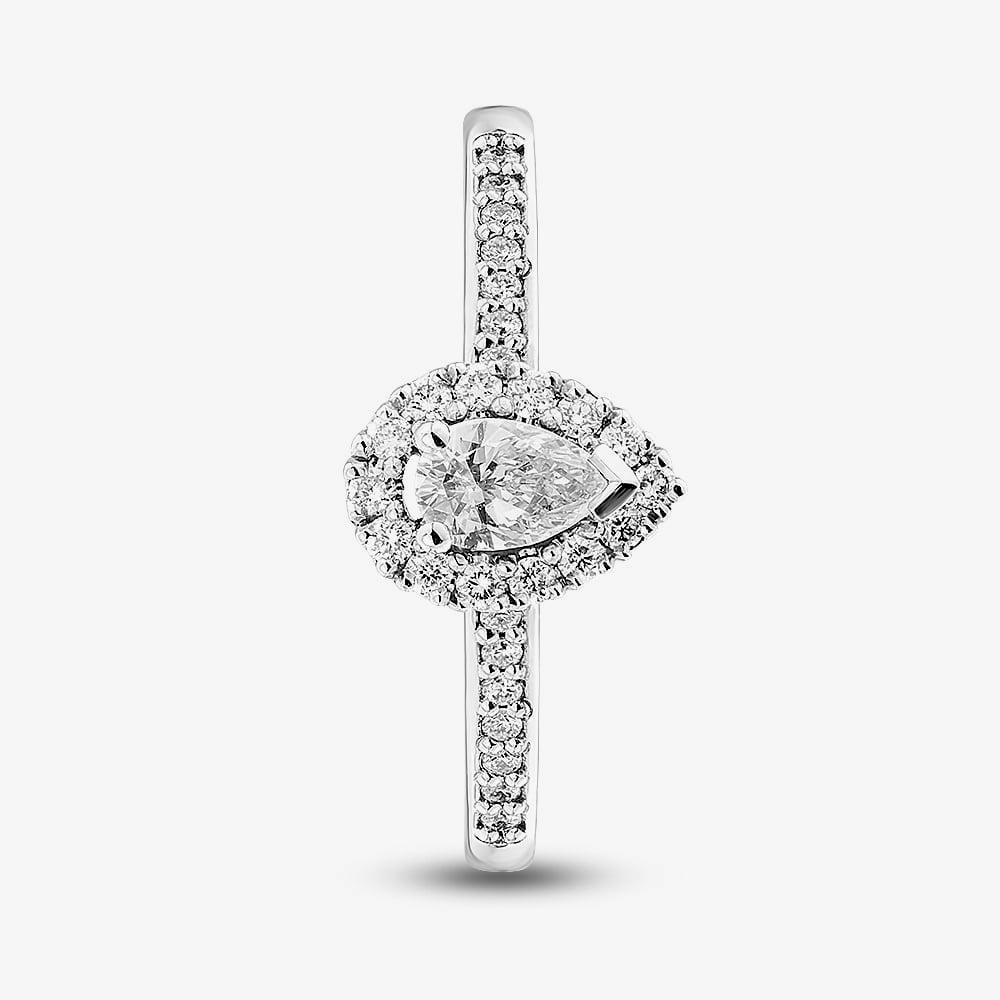 1888 Collection Platinum 0.50ct Certificated Pear Cut Diamond Shoulder Set Halo Ring RC2020B(6X4)(.50CT PLUS)