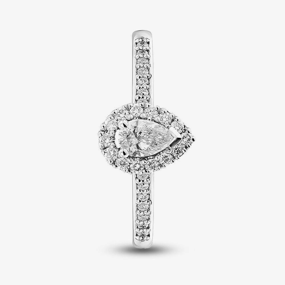 1888 Collection Platinum 0.70ct Certificated Pear Cut Diamond Shoulder Set Halo Ring RC2020B(6X4)(.70CT PLUS)