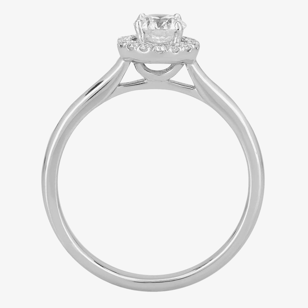 1888 Collection Platinum 0.40 Certificated Brilliant Cut Diamond Halo Ring DSR21(.33CT PLUS)