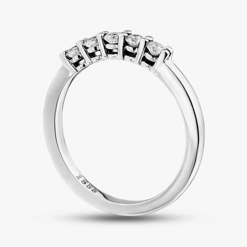 1888 Collection Platinum 0.33ct Certificated Round Brilliant Cut Five Stone Ring HET1001(.30CT PLUS)