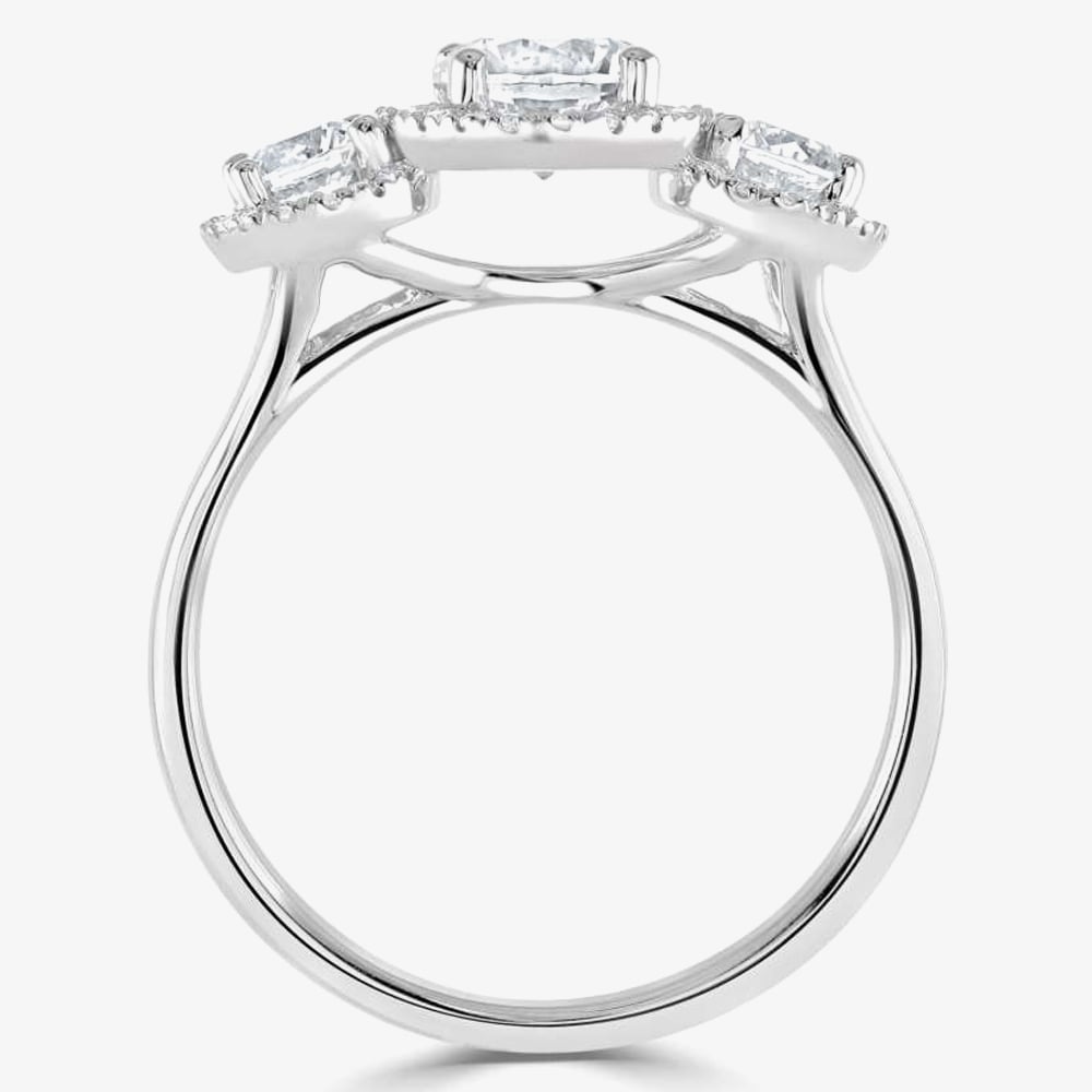 1888 Collection Platinum 1.10ct Certificated Brilliant Cut Diamond Triple Cluster Ring R3-2042(5X5)