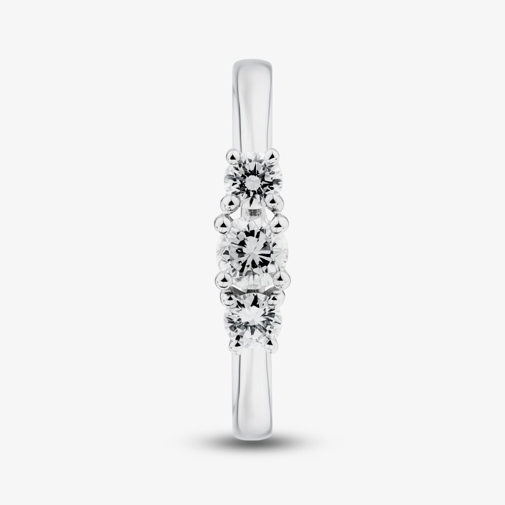 1888 Collection Platinum Certificated 0.50ct Round Cut Diamond Three Stone Ring R3-1014(.50CT PLUS)