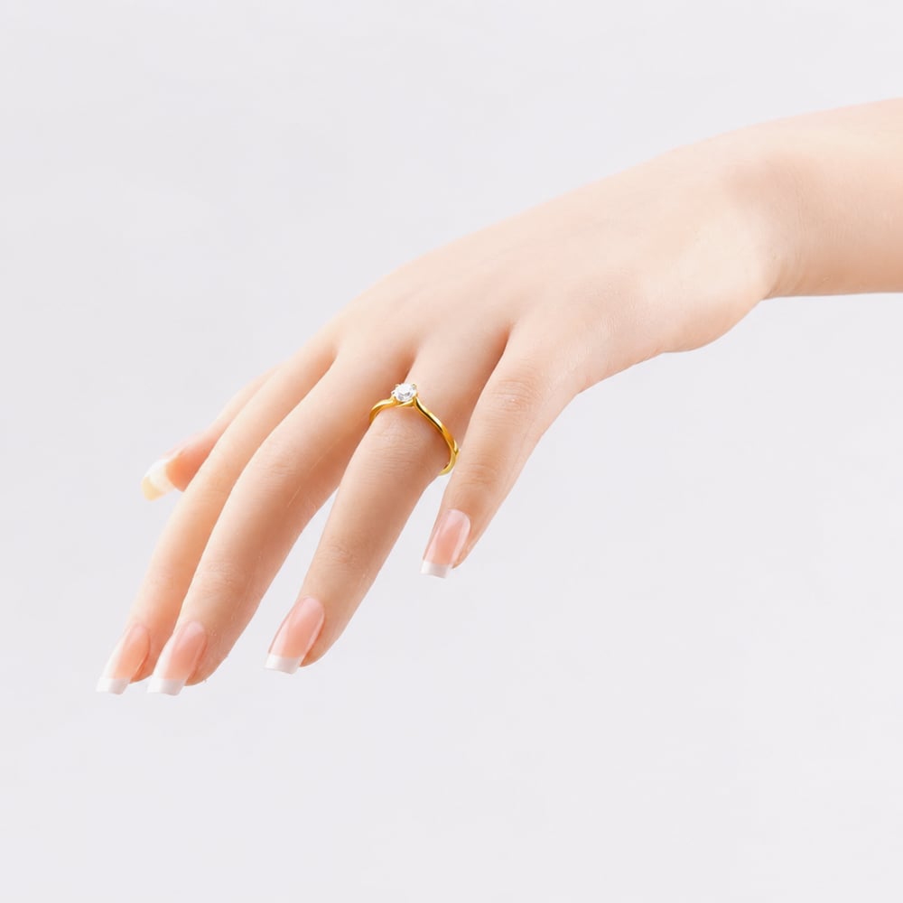 1888 Collection 18ct Yellow Gold 0.33ct Certificated Round Cut Diamond Twist Solitaire Ring RI-137(.33CT PLUS)