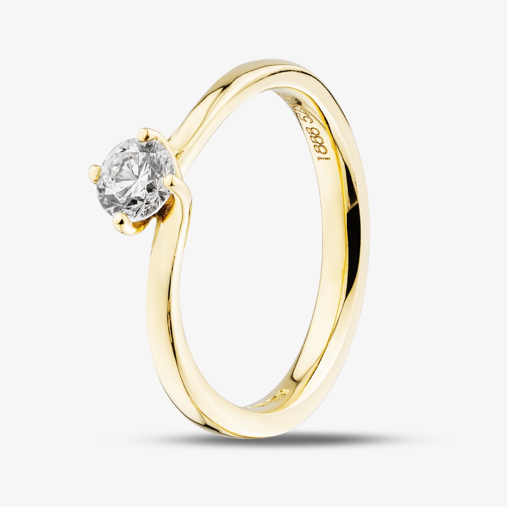 Click to view product details and reviews for 1888 Collection 18ct Yellow Gold Certificated 040ct Round Cut Diamond Twist Ring Ri 13740ct Plus.