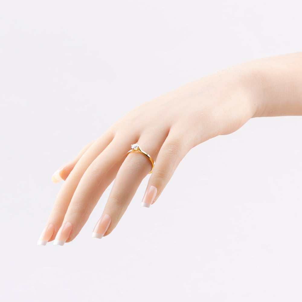 1888 Collection 18ct Yellow Gold Certificated 0.40ct Round Cut Diamond Twist Ring RI-137(.40CT PLUS)