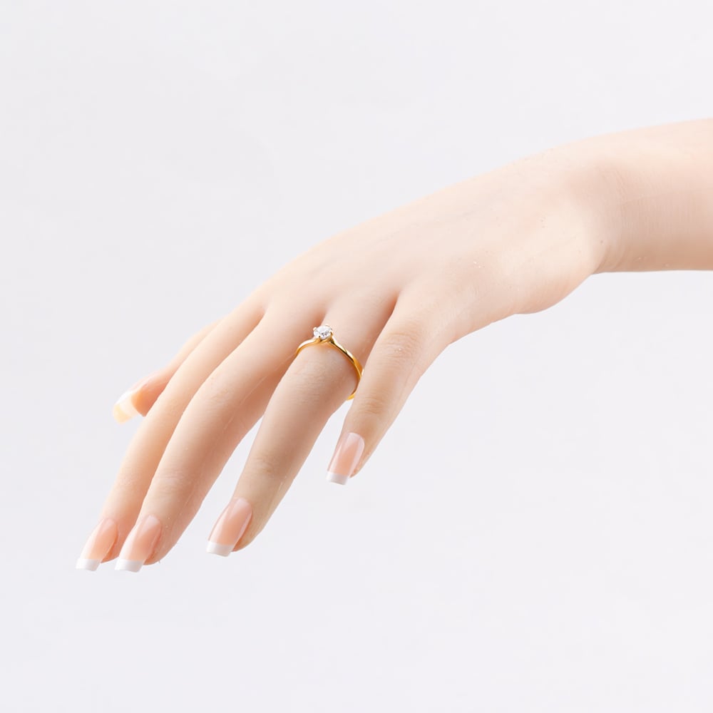 1888 Collection 18ct Yellow Gold Certificated 0.50ct Round Cut Diamond Twist Ring RI-137(.50CT PLUS)