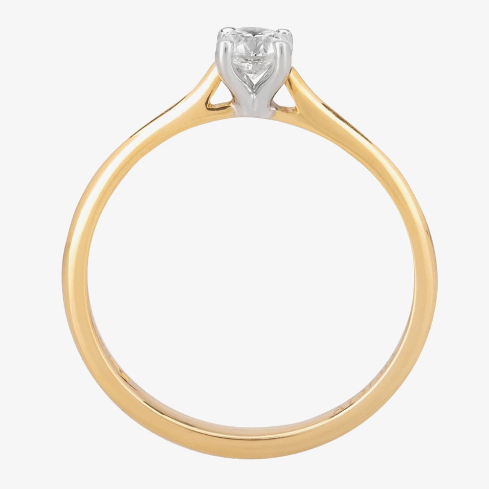 1888 Collection 18ct Yellow Gold 0.30ct Certificated Brilliant Cut Diamond Solitaire Ring RI-141(.25CT PLUS)