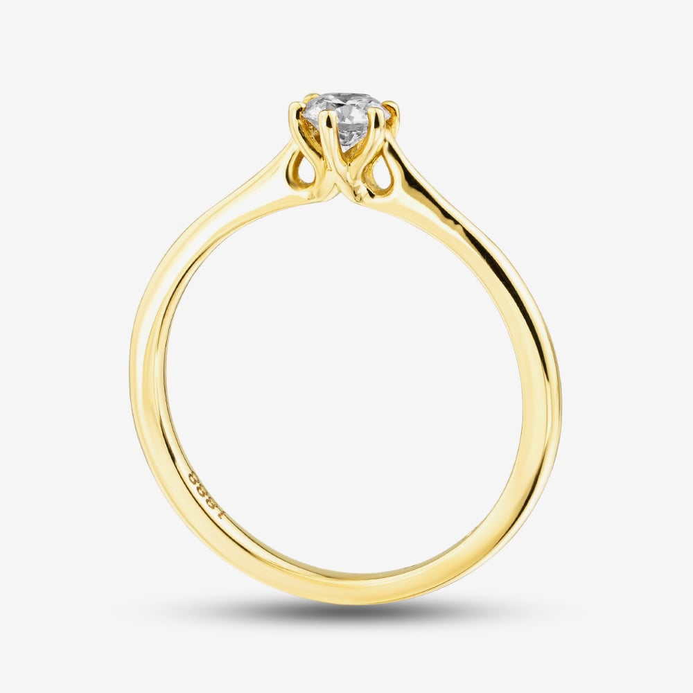 1888 Collection 18ct Yellow Gold 0.40ct Certificated Round Cut Diamond Solitaire Ring RI-144(.40CT PLUS)