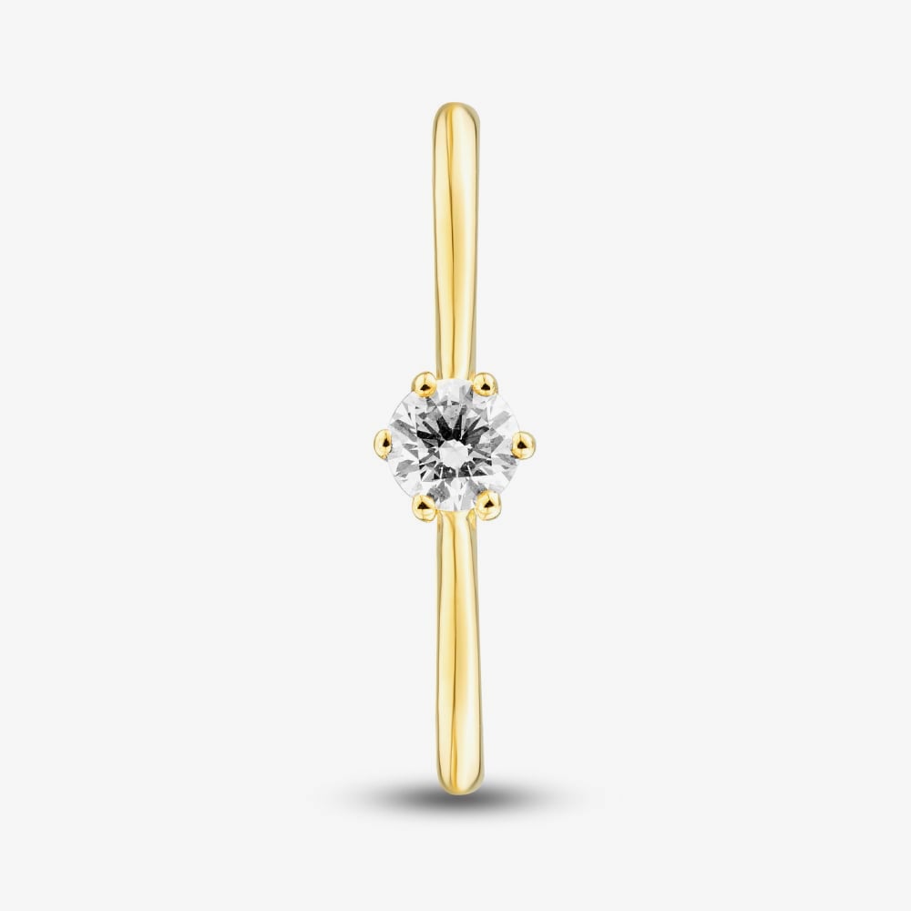 1888 Collection 18ct Yellow Gold 0.40ct Certificated Round Cut Diamond Solitaire Ring RI-144(.40CT PLUS)