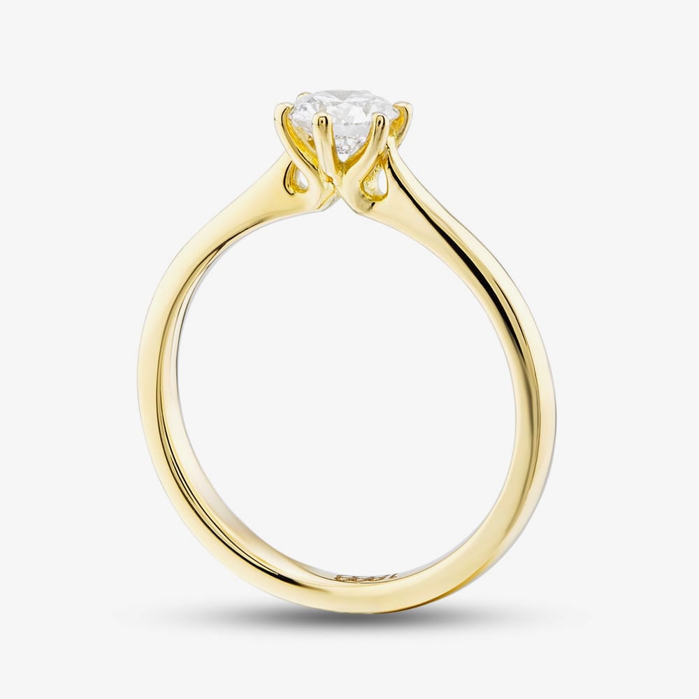 1888 Collection 18ct Yellow Gold 0.70ct Certificated Round Cut Diamond Solitaire Ring RI-144(.70CT PLUS)