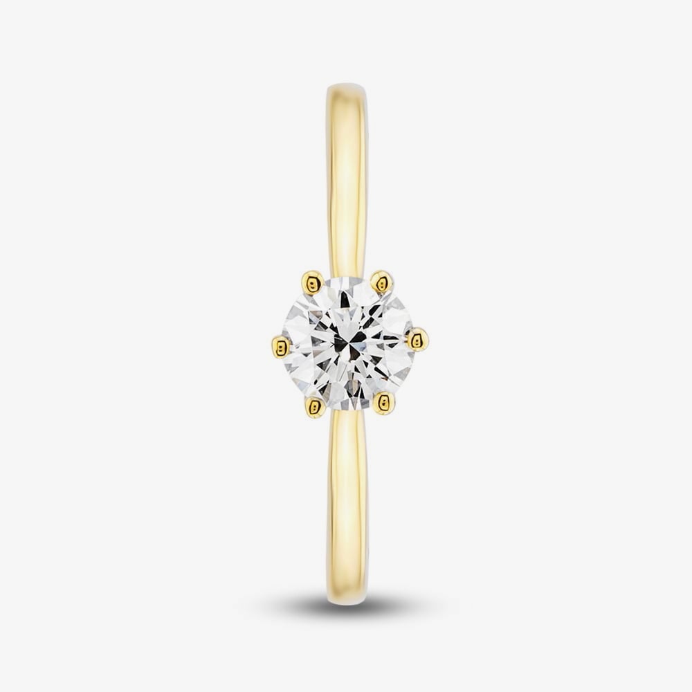 1888 Collection 18ct Yellow Gold 0.80ct Certificated Round Cut Diamond Solitaire Ring RI-144(.70CT PLUS)