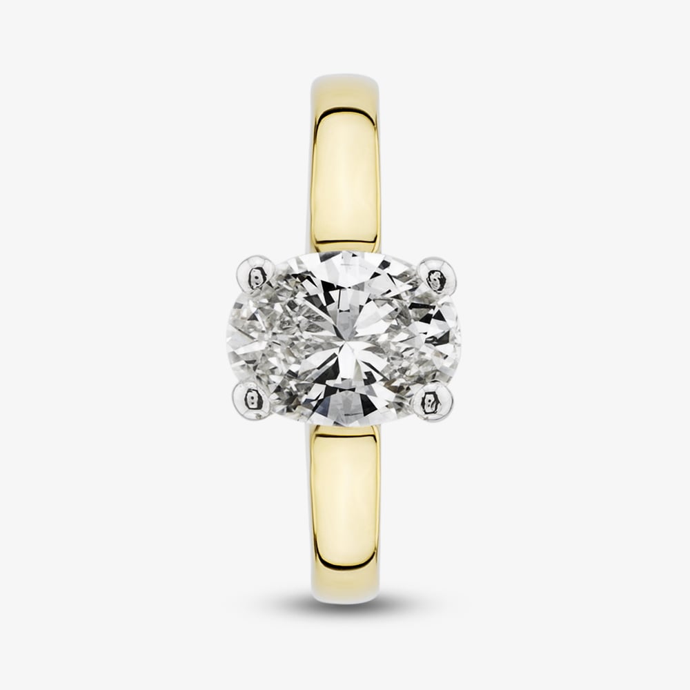 1888 Collection 18ct Yellow Gold Certificated 1.00ct Oval Cut Diamond Solitaire Ring RI-2212(7.5X5.5)(1.00CT PLUS)
