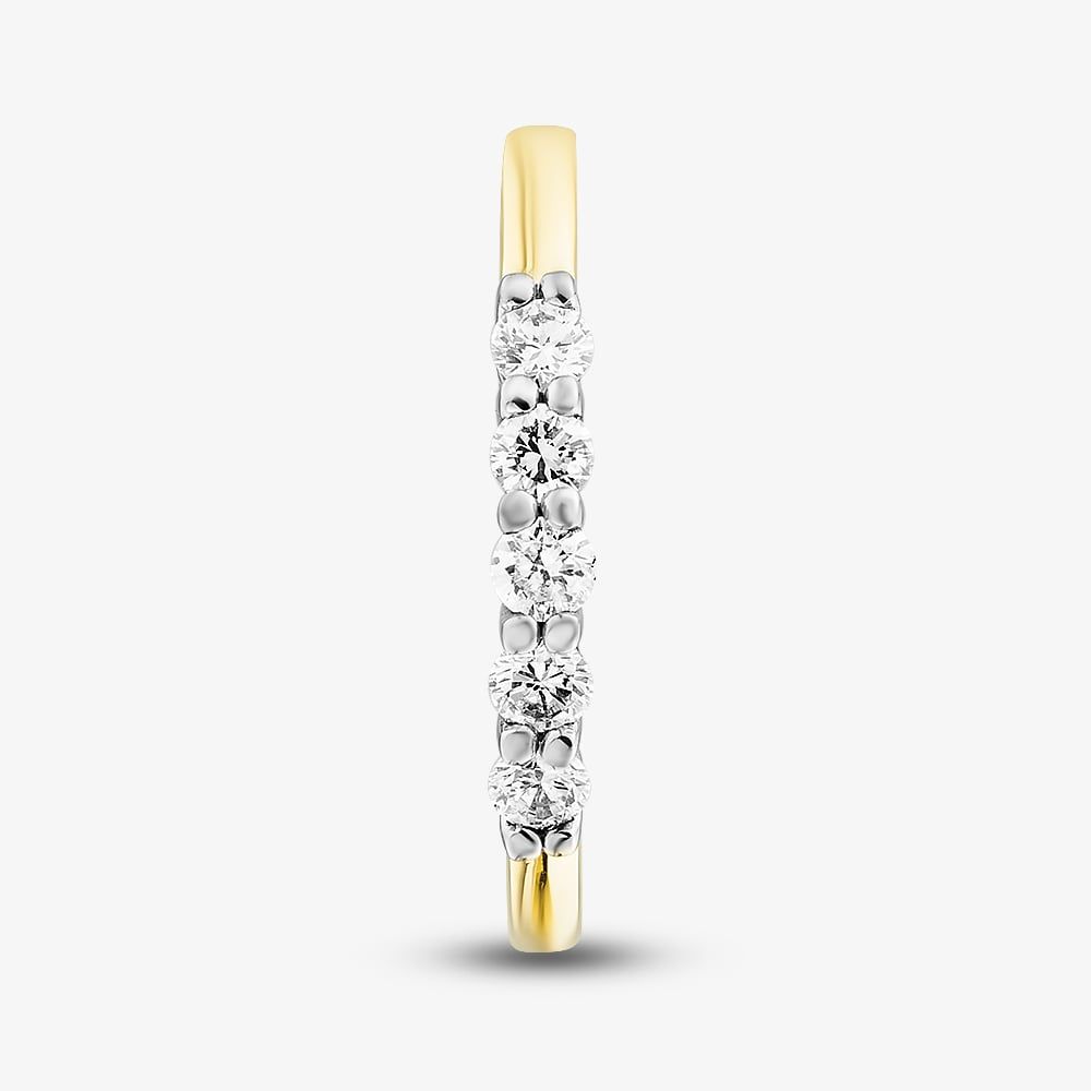 1888 Collection 18ct Yellow Gold 0.33ct Certificated Round Brilliant Cut Diamond Five Stone Ring HET1001(.30CT PLUS)
