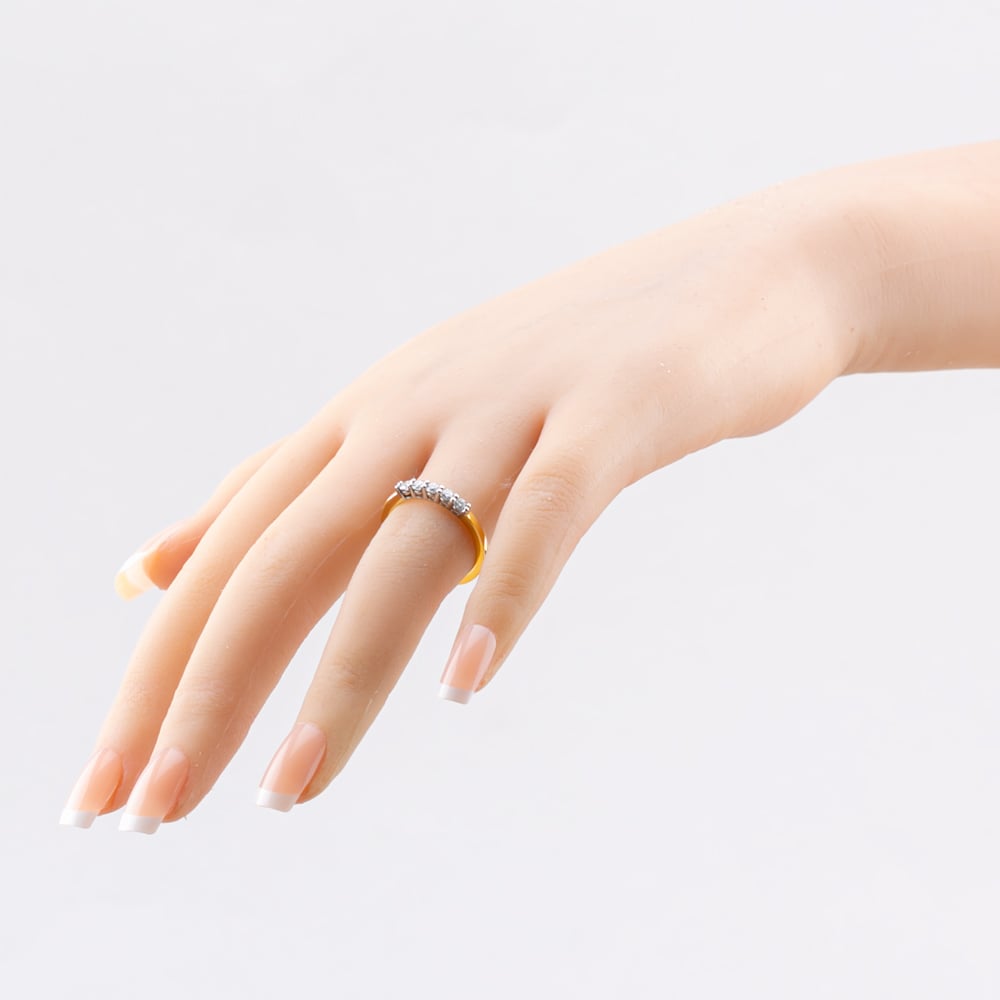 1888 Collection 18ct Yellow Gold Certificated 0.30ct Round Cut Diamond Five Stone Ring HET1001(.30CT PLUS)
