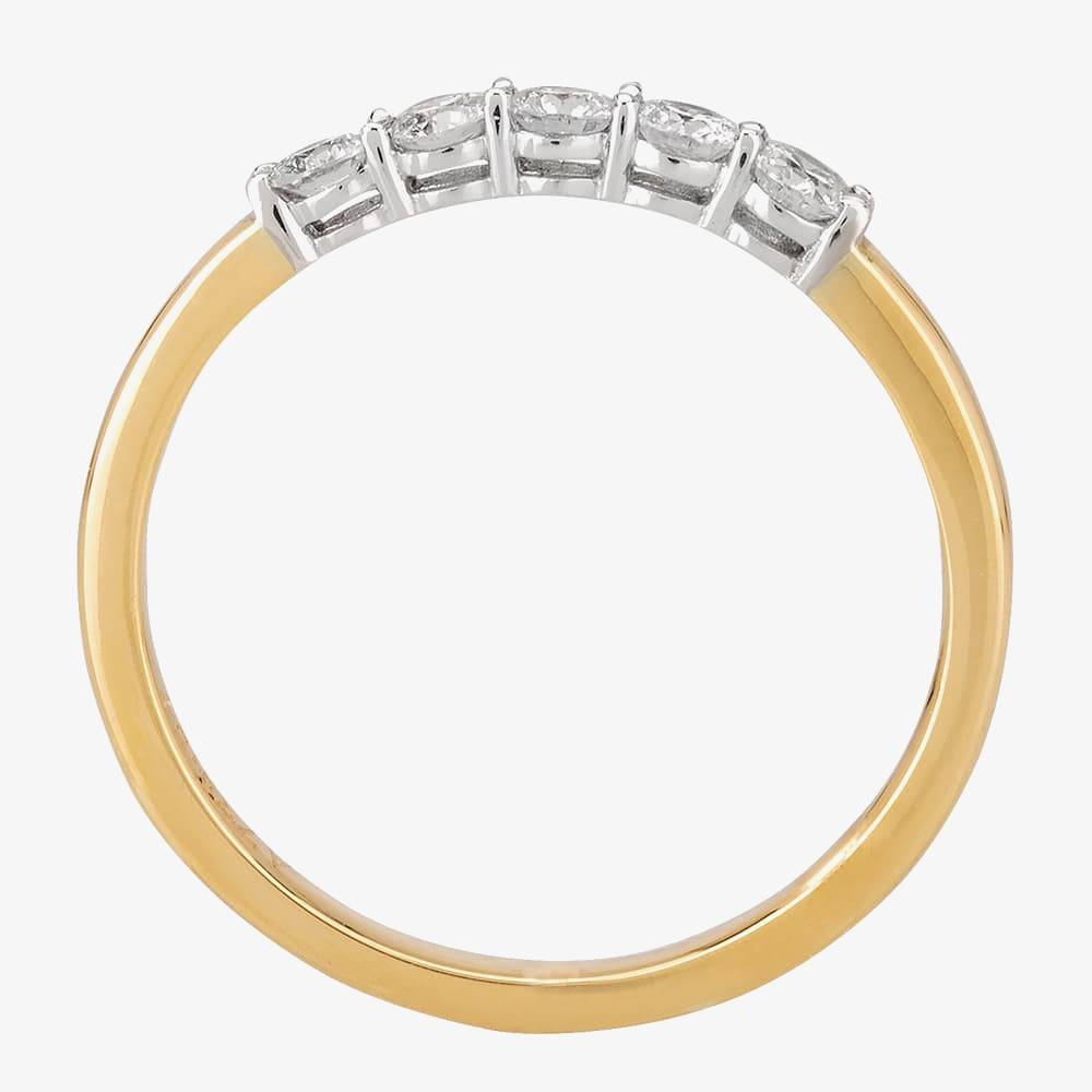 1888 Collection 18ct Yellow Gold Brilliant Cut 0.30ct Five Stone Diamond Ring HET1001
