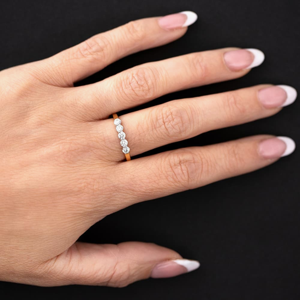 1888 Collection 18ct Yellow Gold Brilliant Cut 0.50ct Five Stone Diamond Ring HET1001