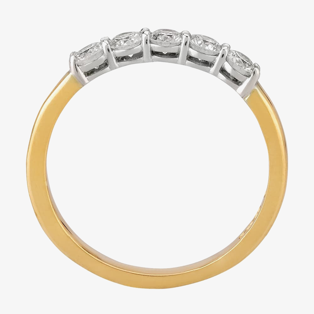 1888 Collection 18ct Yellow Gold Brilliant Cut 0.50ct Five Stone Diamond Ring HET1001