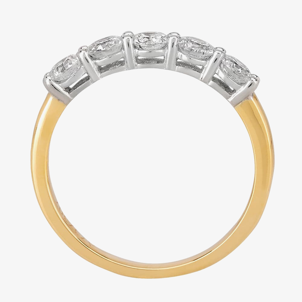 1888 Collection 18ct Yellow Gold Brilliant Cut 0.75ct Five Stone Diamond Ring HET1001