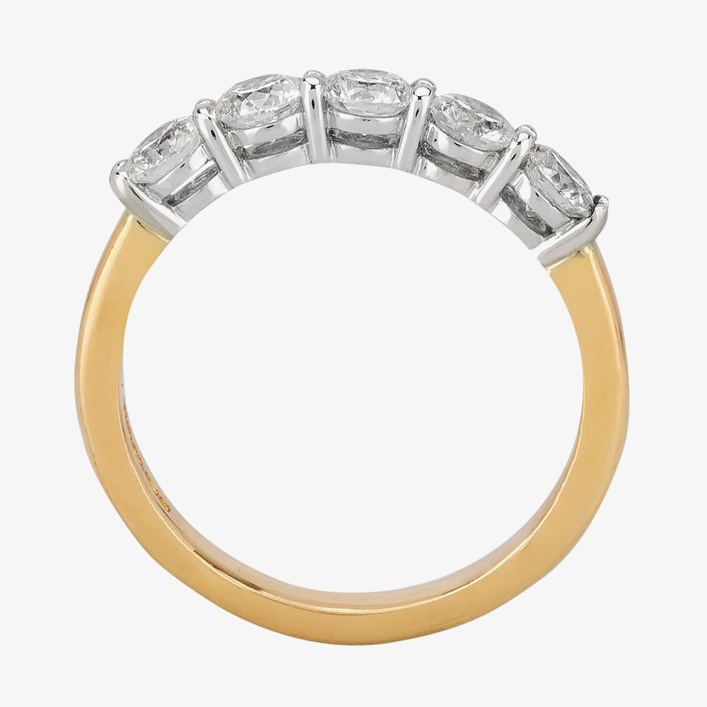 1888 Collection 18ct Yellow Gold Brilliant Cut 1.01ct Five Stone Diamond Ring HET1001