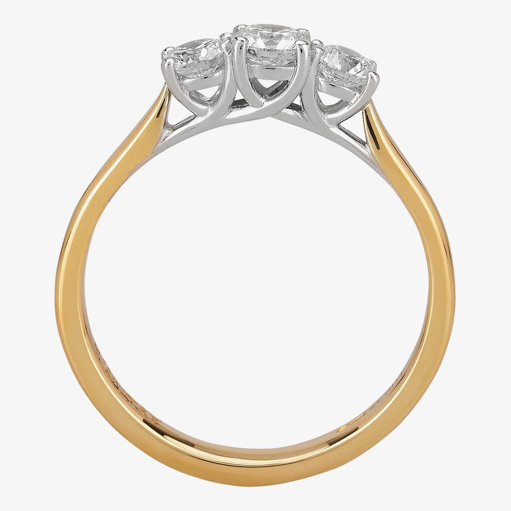 1888 Collection 18ct Gold Brilliant Cut 0.56ct Diamond Trilogy Ring R3-145