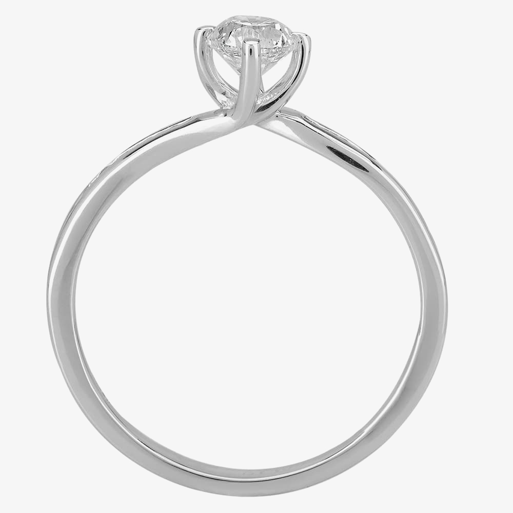 1888 Collection 18ct White Gold Brilliant Cut 0.53ct Diamond Shoulder-Set Solitaire Ring RI-137B