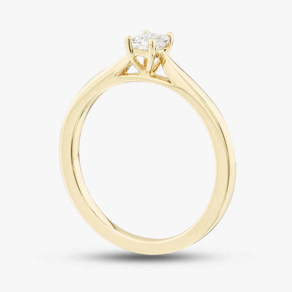 1888 Collection 9ct Yellow Gold 0.33ct Emerald Cut Diamond Solitaire Ring EPP01-9Y-0.33-H-SI2