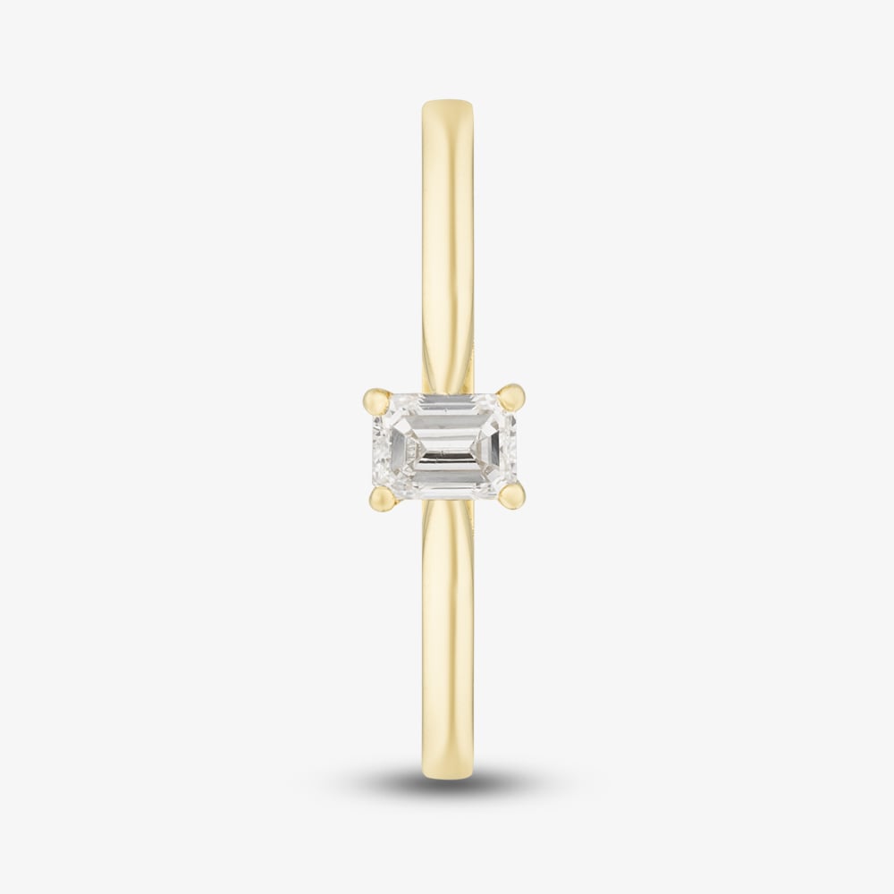 1888 Collection 9ct Yellow Gold 0.33ct Emerald Cut Diamond Solitaire Ring EPP01-9Y-0.33-H-SI2