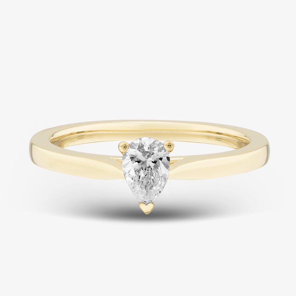 1888 Collection 9ct Yellow Gold 0.33ct Pear Cut Diamond Solitaire Ring DPP02-9Y-0.33
