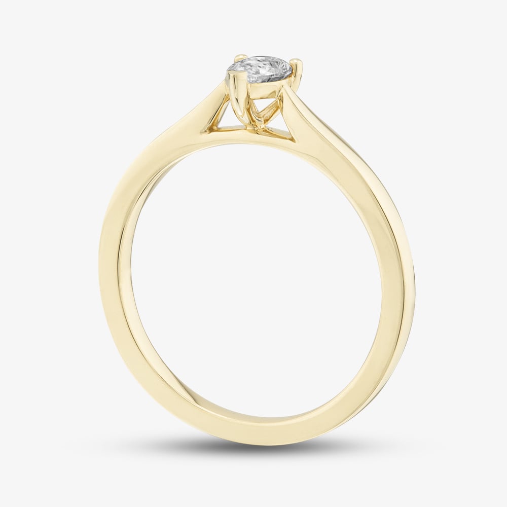 1888 Collection 9ct Yellow Gold 0.33ct Pear Cut Diamond Solitaire Ring DPP02-9Y-0.33