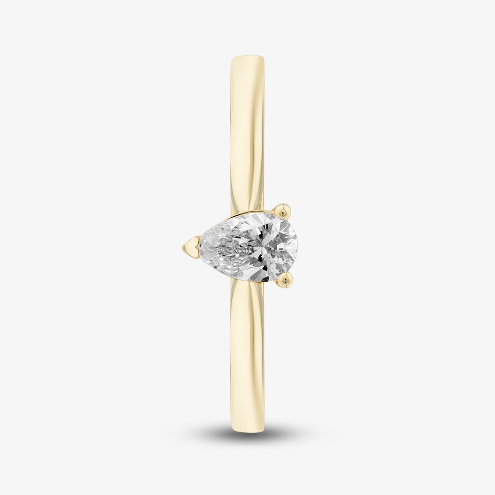 1888 Collection 9ct Yellow Gold 0.33ct Pear Cut Diamond Solitaire Ring DPP02-9Y-0.33
