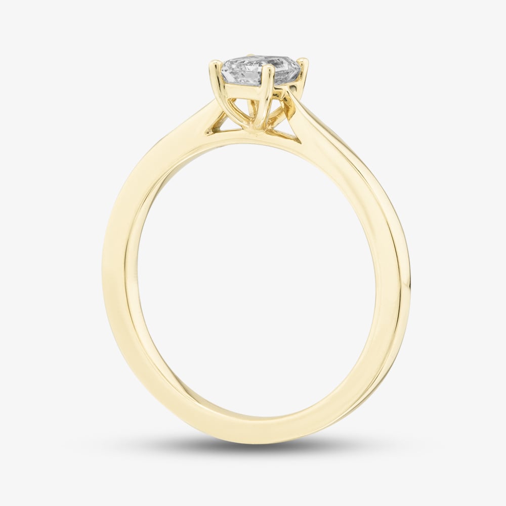 1888 Collection 9ct Yellow Gold 0.50ct Emerald Cut Diamond Solitaire Ring EPP01-9Y-0.50-H-SI2