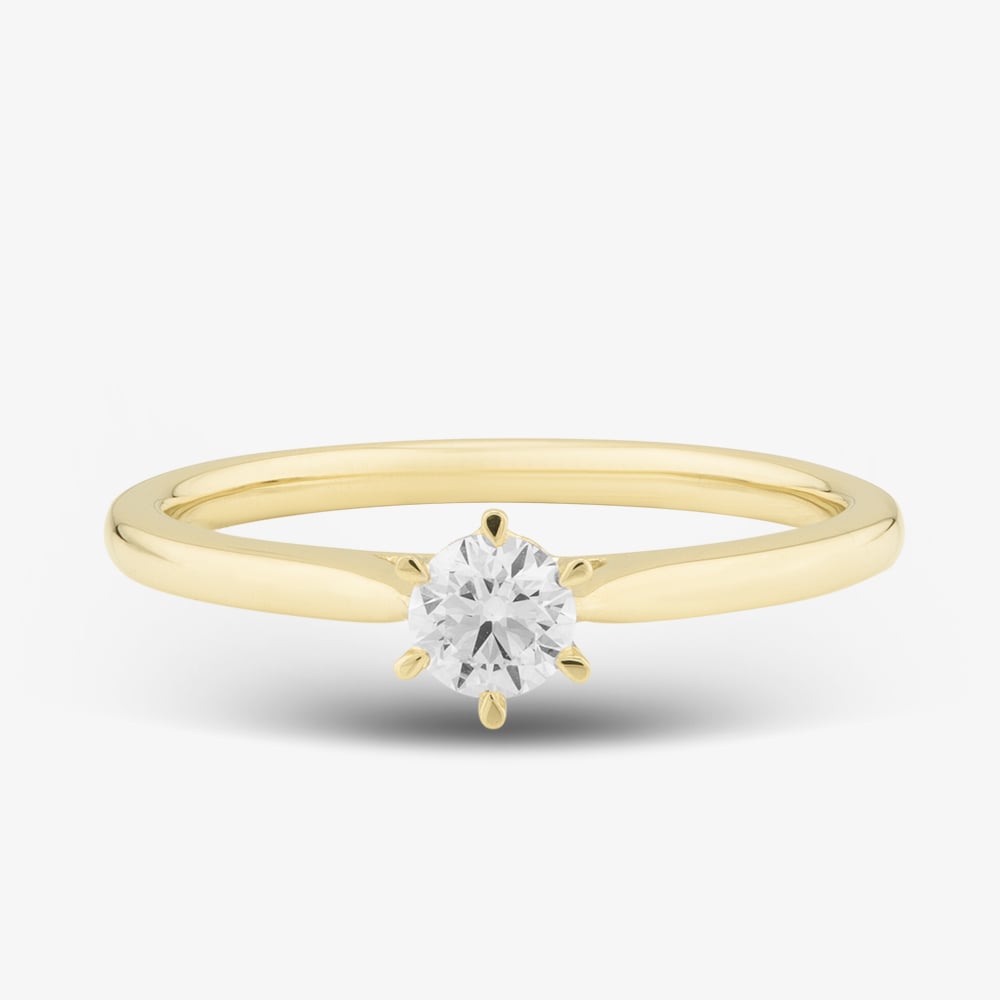 1888 Collection 9ct Yellow Gold 0.25ct Brilliant Cut Diamond Solitaire Ring RPP11-9Y-0.25-H-SI2