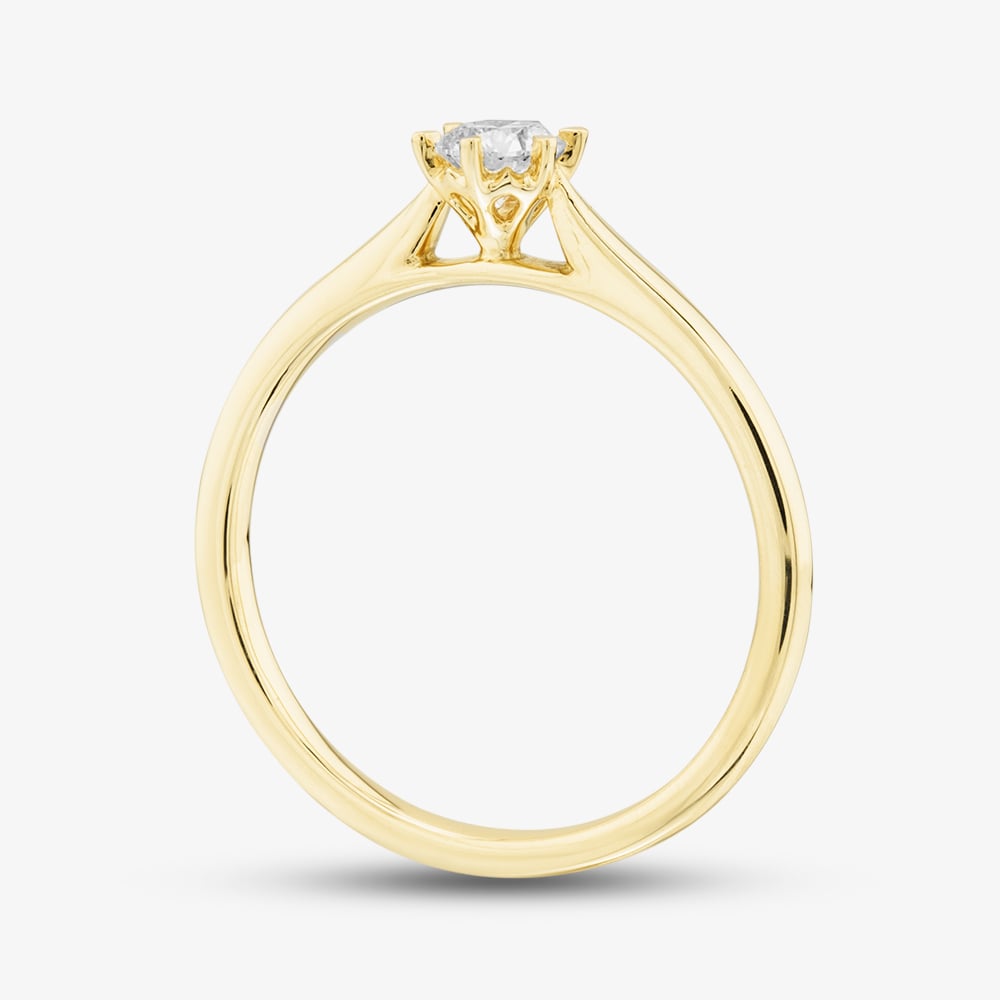 1888 Collection 9ct Yellow Gold 0.25ct Brilliant Cut Diamond Solitaire Ring RPP11-9Y-0.25-H-SI2