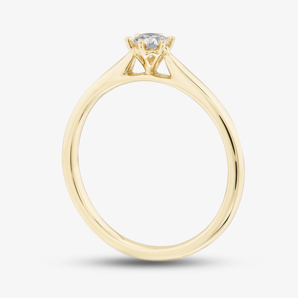 1888 Collection 9ct Yellow Gold 0.20ct Brilliant Cut Diamond Solitaire Ring RPP11-9Y-0.20-H-SI2