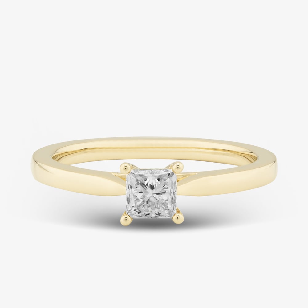 1888 Collection 9ct Yellow Gold 0.50ct Princess Cut Diamond Solitaire Ring PPP01-9Y-0.50-H-SI2
